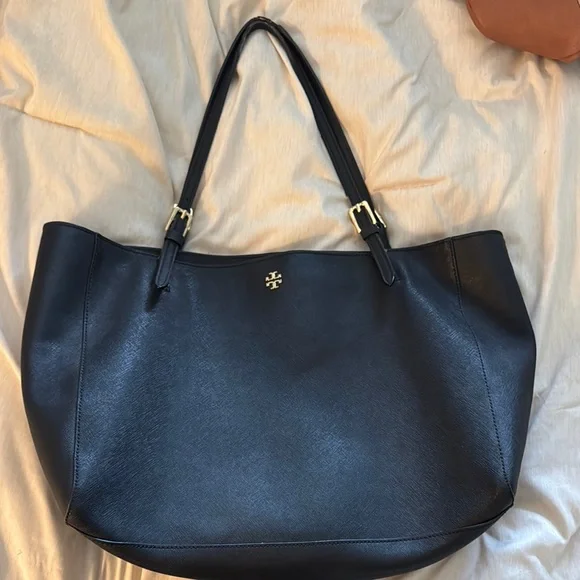Tory Burch Black Leather Tote - Picture 1 of 6